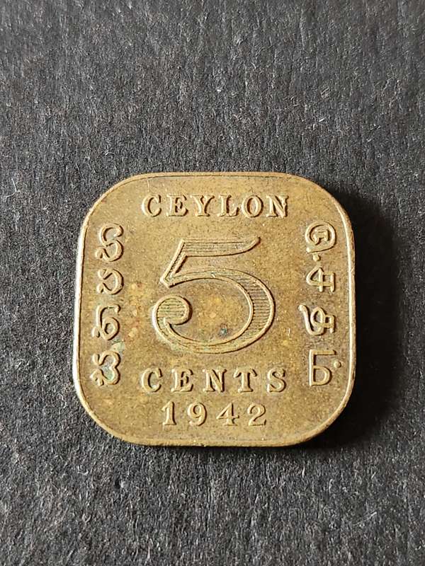 Ceylon 5 Cents 1942 - as per photograph