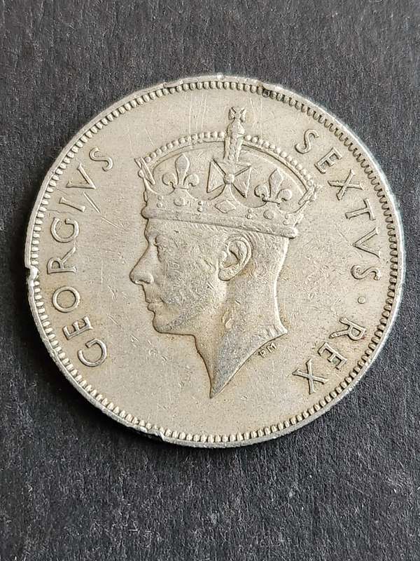 East Africa One Shilling 1950 .250 Silver