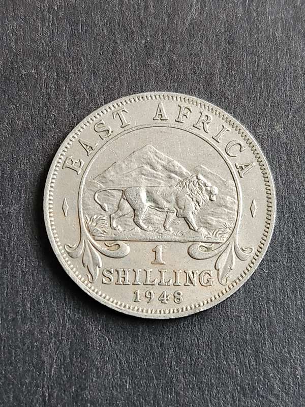 East Africa One Shilling 1948 .250 Silver