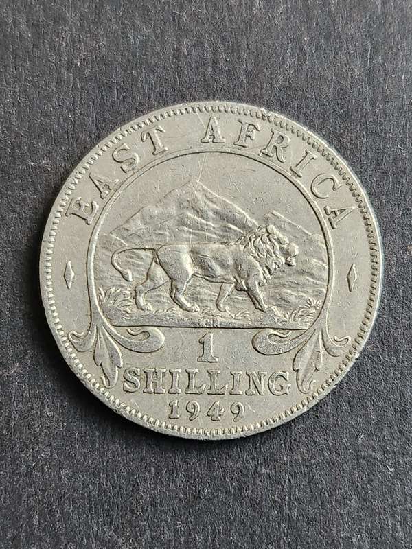 East Africa One Shilling 1949 .250 Silver