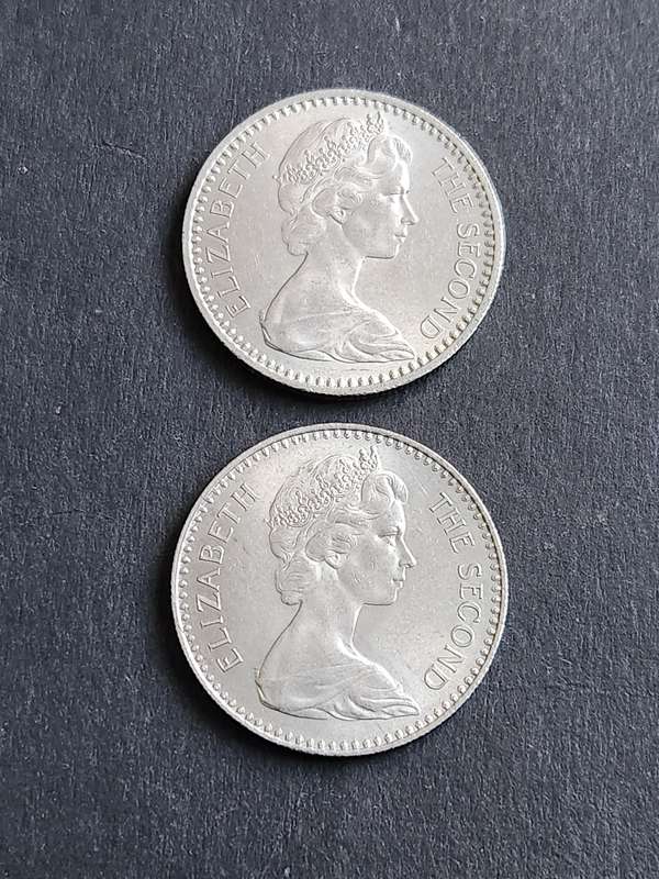 2 x Rhodesia 25 Cents 1964 EF+/UNC