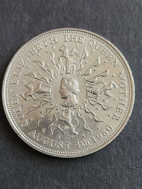 1980 Great Britain UK Queen Mother Elizabeth II 25 Newpence