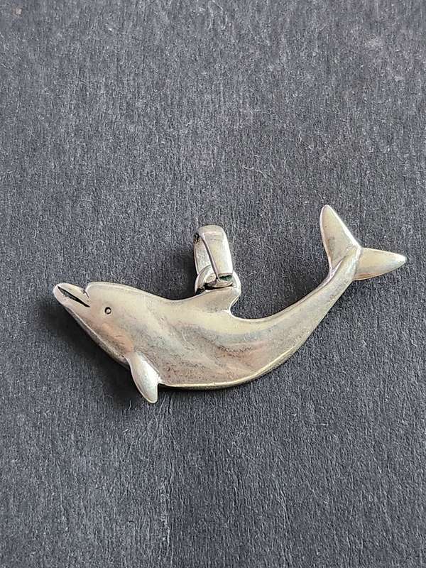 Vintage Sterling Silver Dolphin Pendant 6.5g UNC
