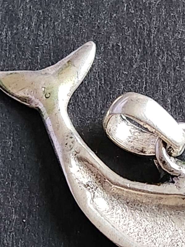 Vintage Sterling Silver Dolphin Pendant 6.5g UNC