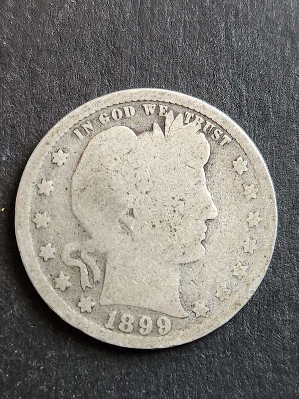 USA Liberty Barber Silver 1/4 Dollar 1899