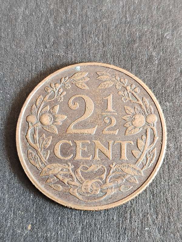 Nederlands 2 1/2 Cents 1916