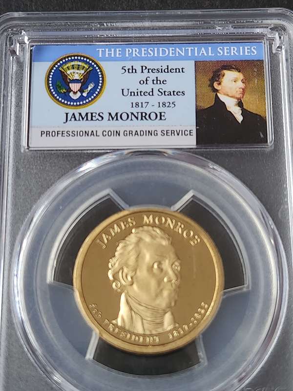 The Presidential Series USA 1 Dollar 2008-S 5th President of US James Monroe 1817-1825