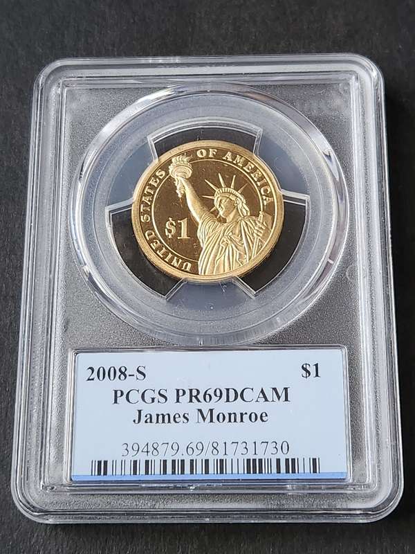 The Presidential Series USA 1 Dollar 2008-S 5th President of US James Monroe 1817-1825