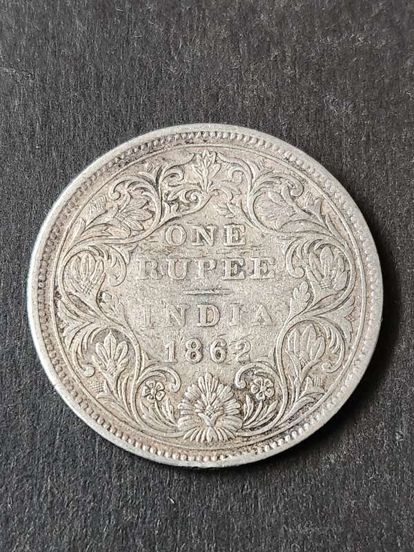 India One Rupee 1862 Silver