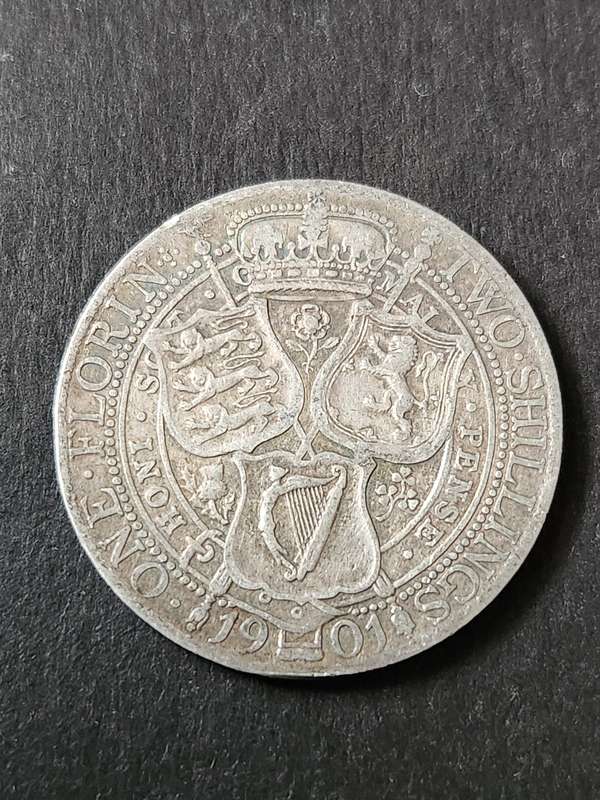 Queen Victoria One Florin 1901 Silver