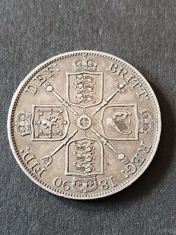 UK Double Florin Queen Victoria 1890 (nice condition)