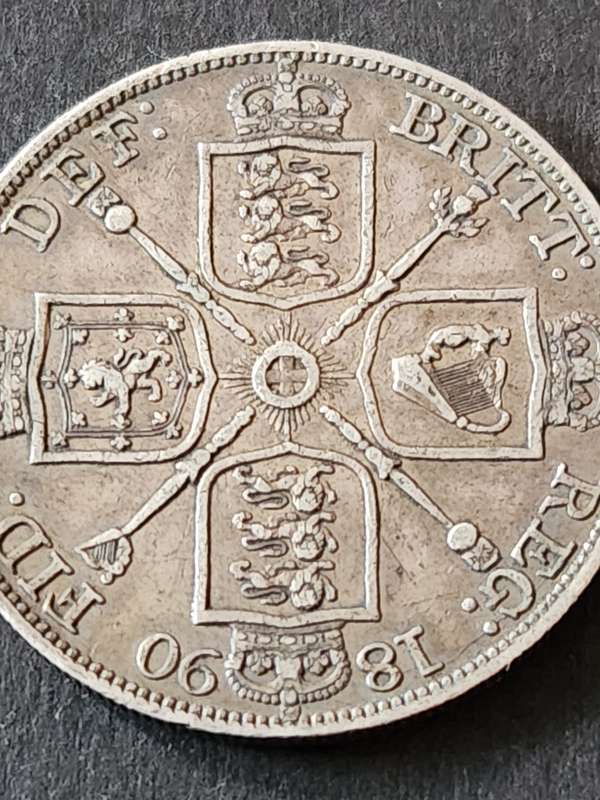 UK Double Florin Queen Victoria 1890 (nice condition)