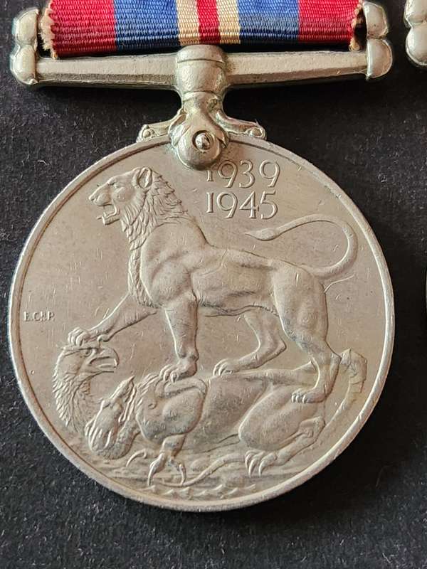 3 x WW2 Medals issued to GM Robert's 580144 - 1939-1945, Defence Medal and Africa Service Medal Silv