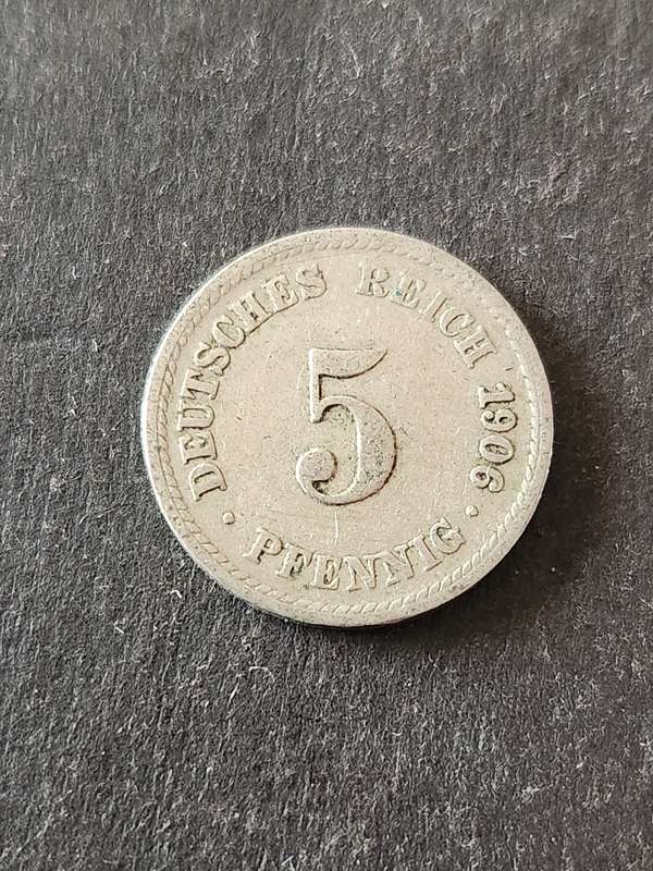 Deutsches Reich 5 Pfennig 1906