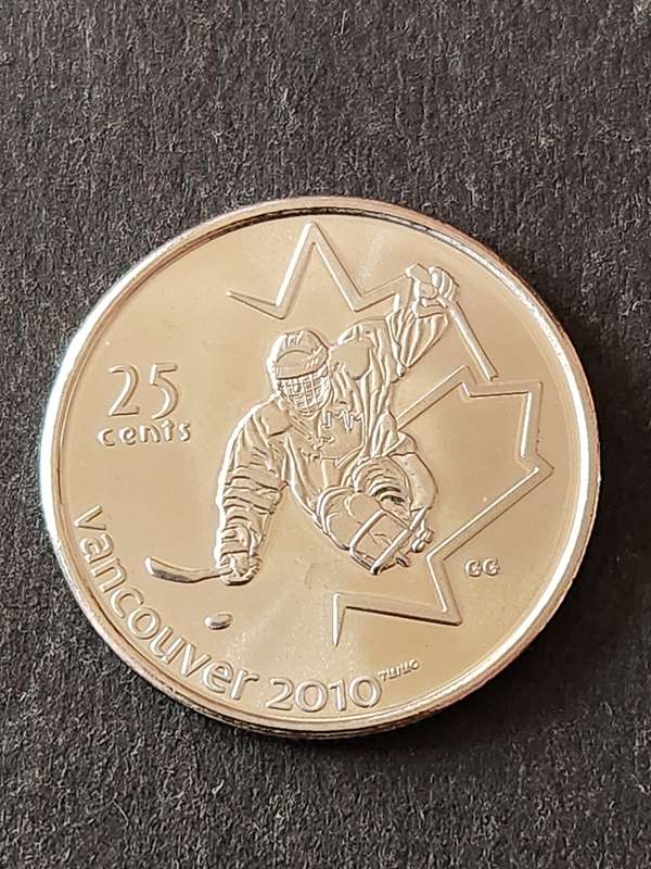 Vancouver 2010 Olympic Canada 25 Cents (Ice Hockey) 2009 BU