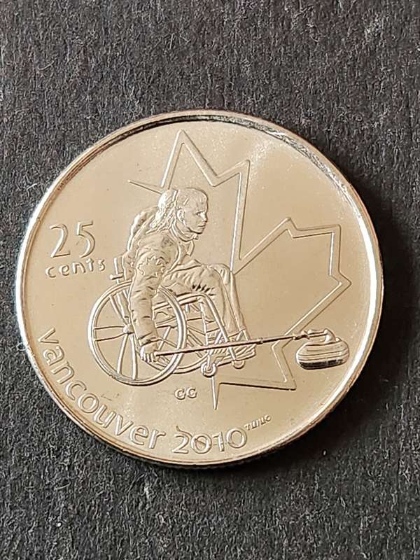 Vancouver 2010 Olympic Canada 25 Cents (Wheelchair Curling) 2007 BU