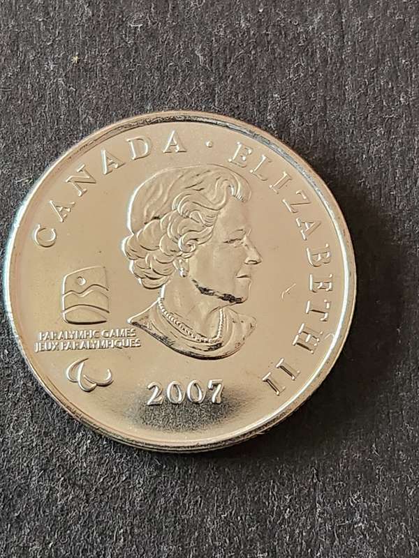 Vancouver 2010 Olympic Canada 25 Cents (Wheelchair Curling) 2007 BU