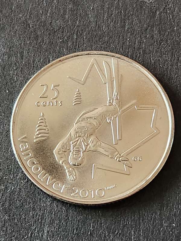 Vancouver 2010 Olympic Canada 25 Cents (Freestyle Skiing) 2008 BU