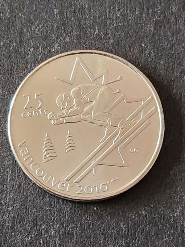 Vancouver 2010 Olympic Canada 25 Cents (Alphine Skiing) 2007 BU
