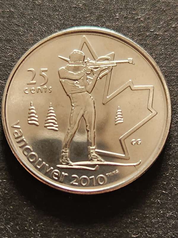 Vancouver 2010 Olympic Canada 25 Cents (Biathion) 2007 BU