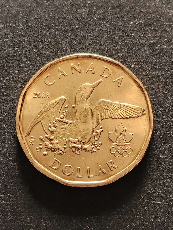 Vancouver 2010 Olympic Canada 2008 Lucky Loonie One Dollar BU