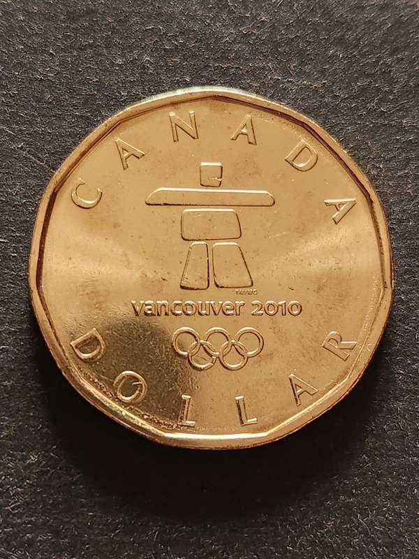 Vancouver 2010 Olympic Canada Lucky Loonie One Dollar BU