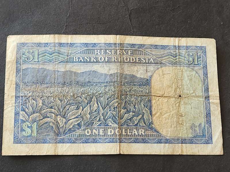 Reserve Bank of Rhodesia One Dollar Salisbury 2 August 1979 Bird Watermark
