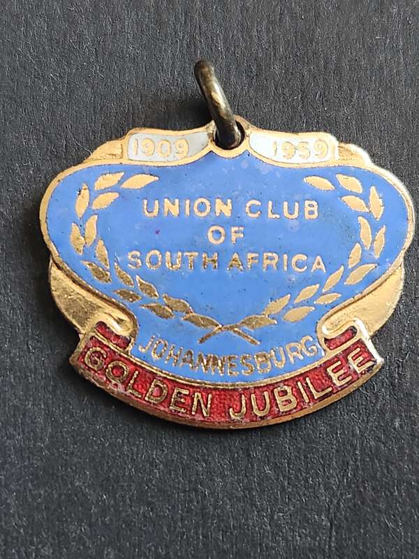 Union Club of SA Jhb Golden Jubilee Enamel Badge 1909-1959