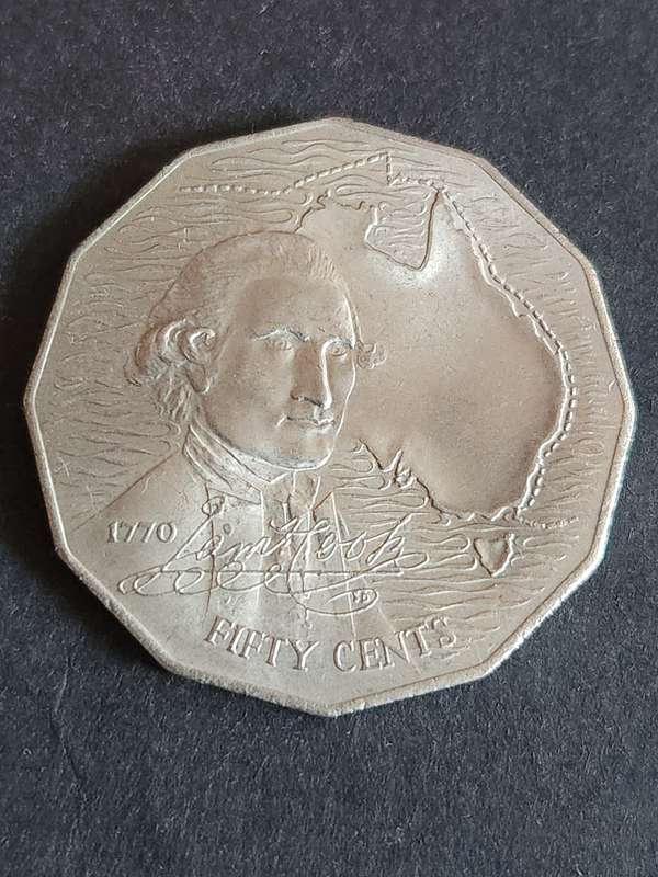 1970 Captain Cook Australia 50 Cent
