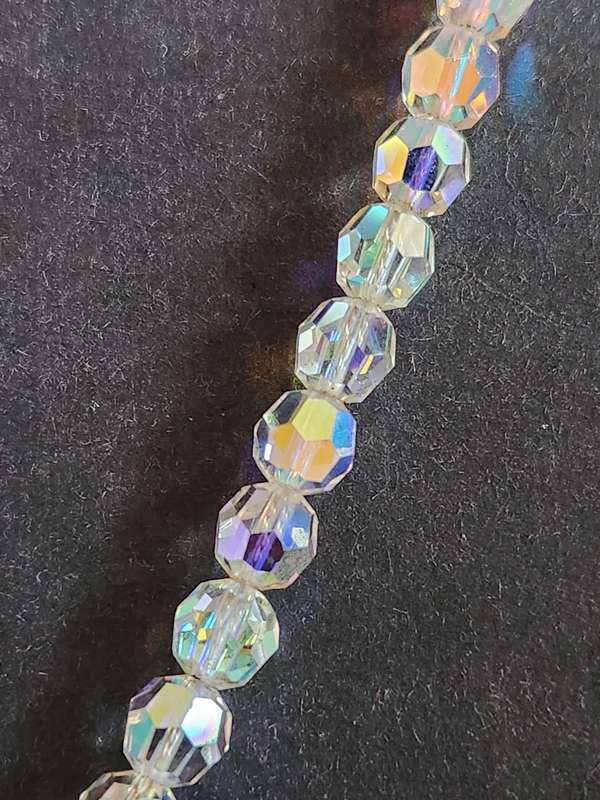 Vintage Richelieu Crystal Silver Clasp Necklace (clasp stamped 835) - 41 cm