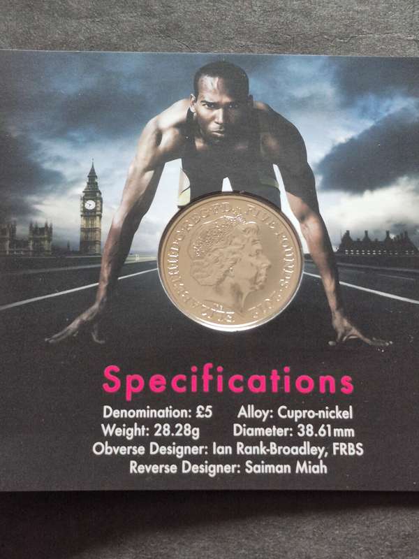 UK Five Pounds London Olympics 2012