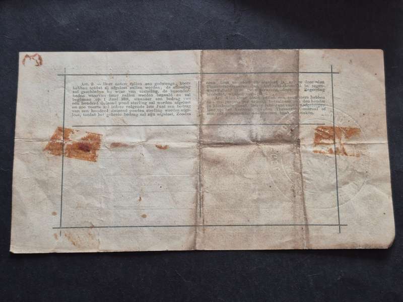 ZAR Een Pond Government Note 20.5.1900 signed by Auditor General J.S. Marais,Treasurer N.S. Malherbe