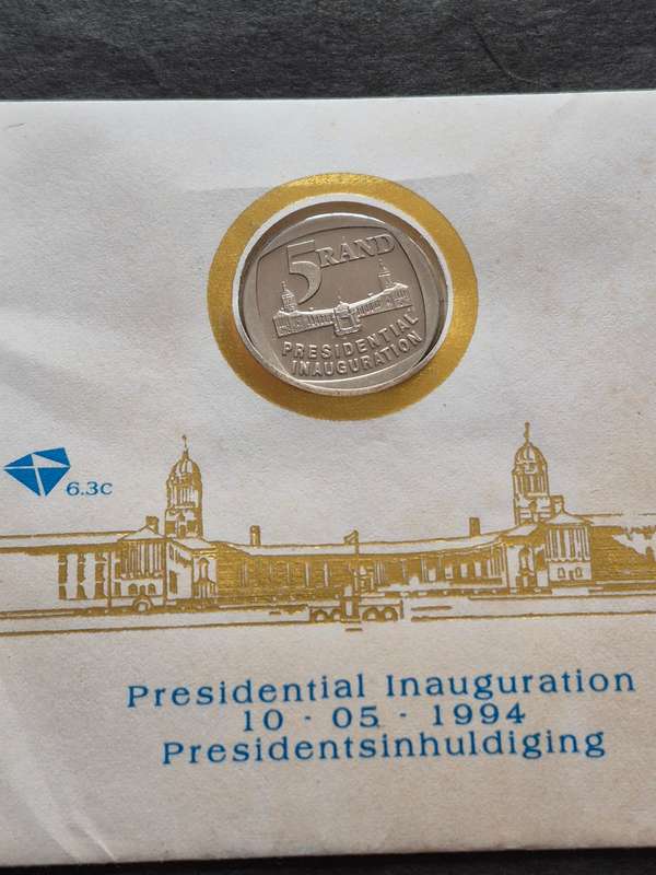 Republic of South Africa Presidential Inauguration R5 Coin First Day Cover