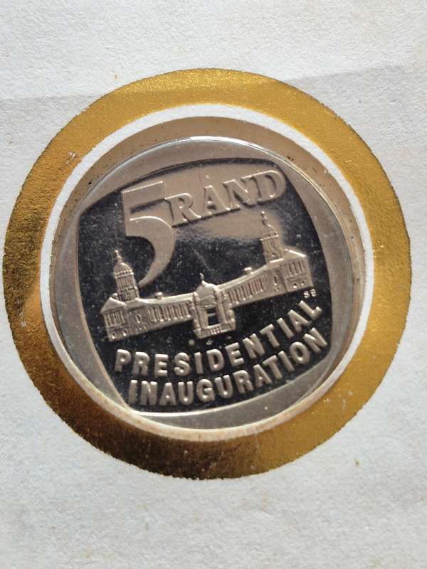 Republic of South Africa Presidential Inauguration R5 Coin First Day Cover