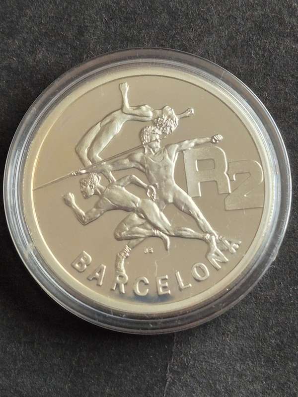 1992 Barcelona Olympics Silver Two Rand Proof