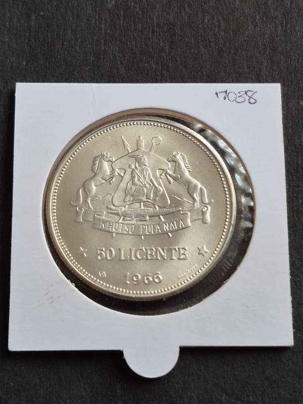 Lesotho Kingdom 50 Licente Independence Coin Silver 1966 Moshoeshoe II Proof