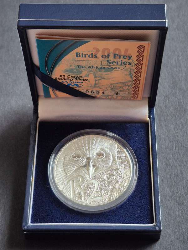 Birds of Prey Series "The African Owl" R2 Sterling Silver Proof 2004 no. 0554