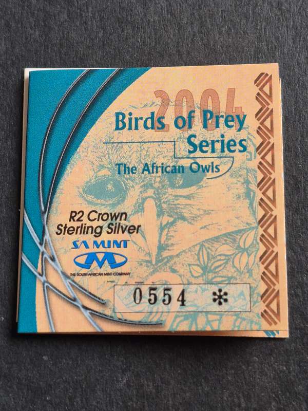 Birds of Prey Series "The African Owl" R2 Sterling Silver Proof 2004 no. 0554