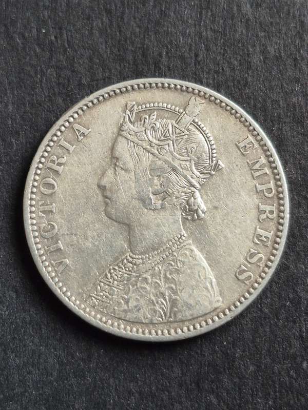 One Rupee 1888 British India Queen Victoria Silver