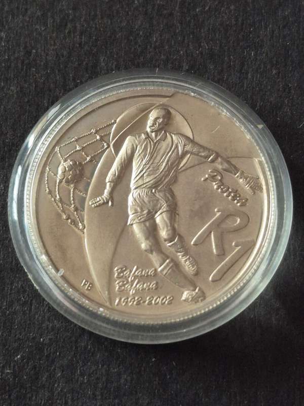 Protea Series Silver Proof One Rand 2002 Soccer