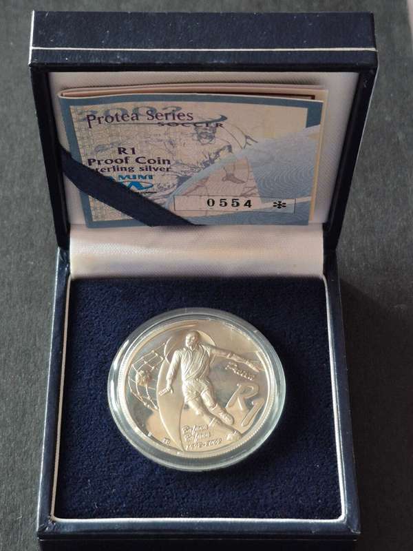 Protea Series Silver Proof One Rand 2002 Soccer