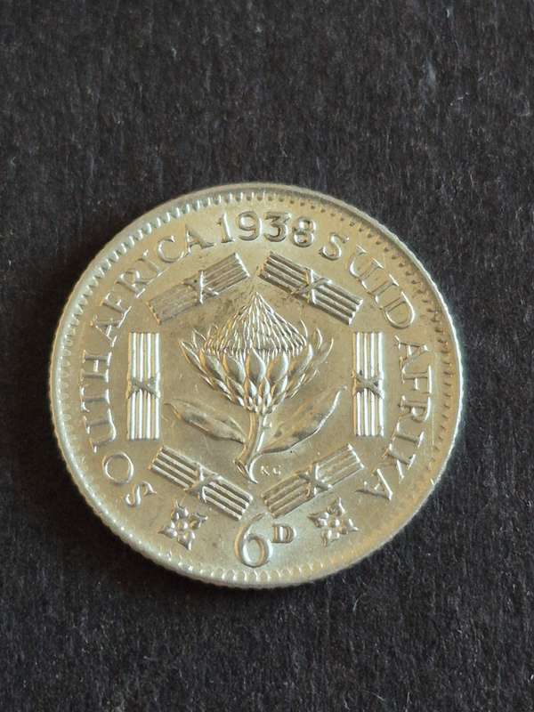 Union Sixpence 1938 EF+/UNC (nice condition)