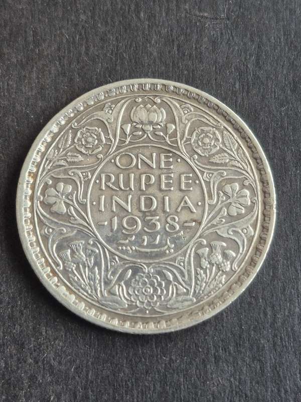 India One Rupee 1938 King George IV Silver