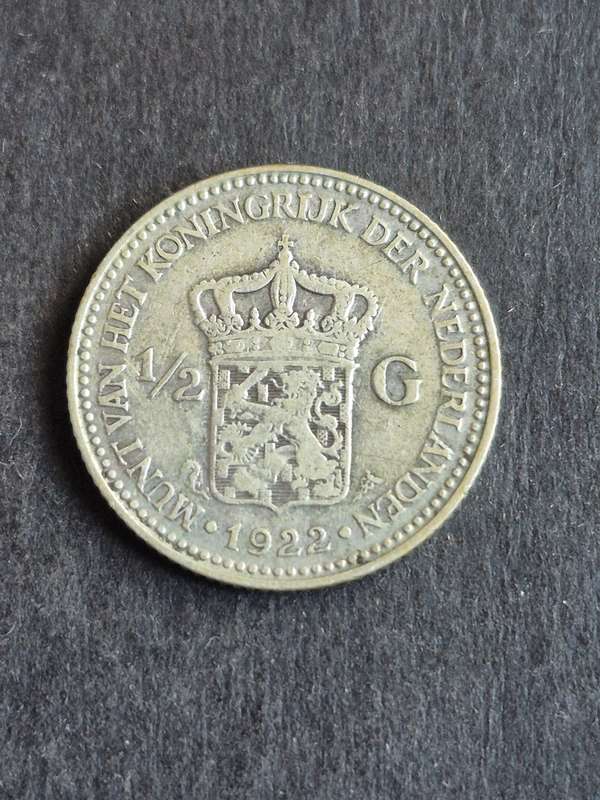 Nederlands 1/2 Gulden 1922 Silver
