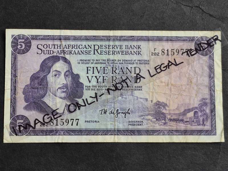 TW de Jongh Five Rand 3rd issue 1975