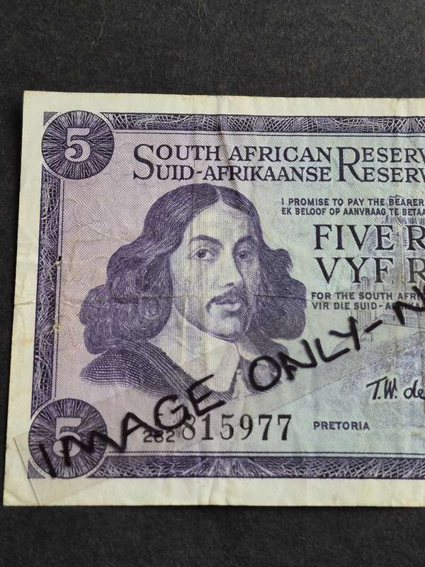 TW de Jongh Five Rand 3rd issue 1975