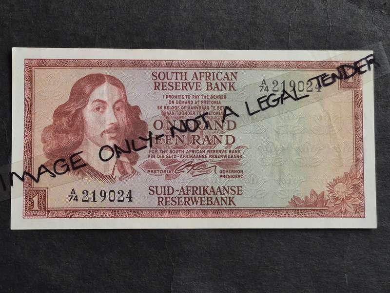 G Rissik One Rand 2nd issue 1966 Springbok Watermark (very nice condition)