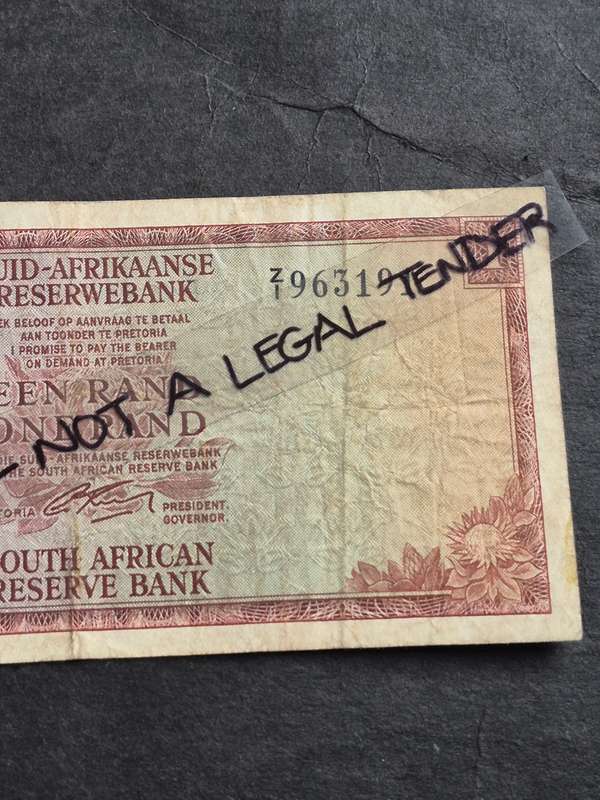 G Rissik One Rand Replacement Note Z1