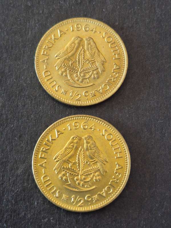 2 x Republic 1/2 Cents 1964 UNC