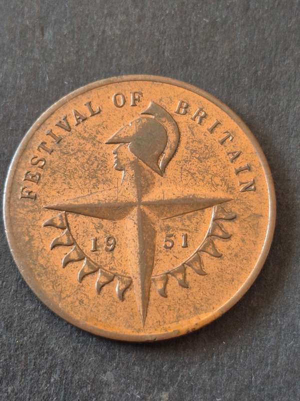 Festival of Britain Bronze Medallion 1951 38mm x 38mm